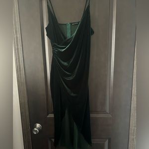 Green velvet shein dress size M